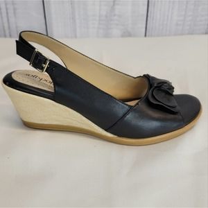 *Sofft black,tan leather wedge shoes sz. 7WW